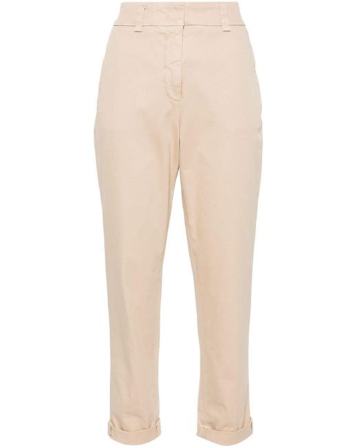Peserico Natural Elasticated-waist Cropped Trousers