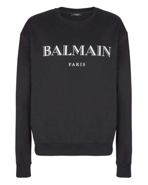 Balmain Black Logo-Print Sweatshirt for men