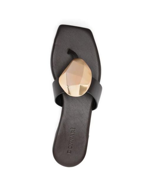 DONNARì White Geometric-Appliqué Sandals
