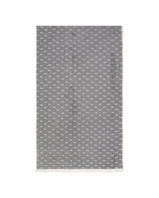 ARMANI EXCHANGE Gray Logo-Jacquard Fringed Scarf