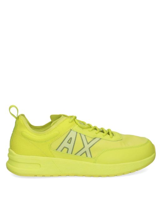 Armani Exchange Yellow Logo-print Panelled Sneakers for men