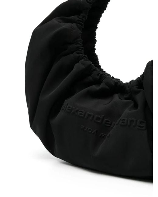 Alexander Wang Black Medium Crescent Ruched Shoulder Bag