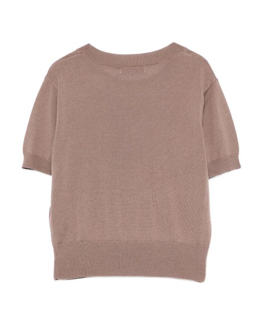 IRO Natural Short-Sleeve Wool Top