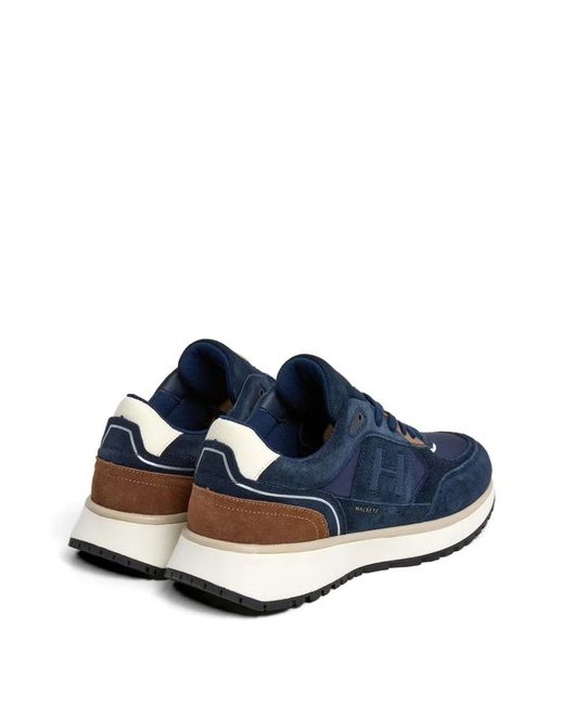 Hackett Blue Otto Monogram-Detail Sneakers for men