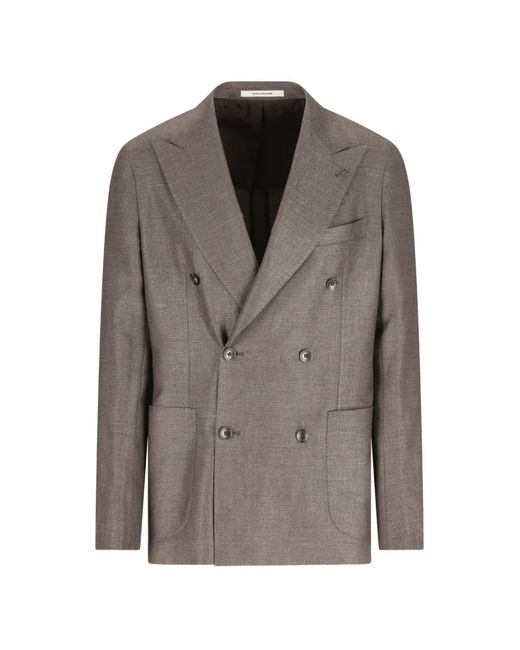 Tagliatore Brown Double-Breasted Jacket for men