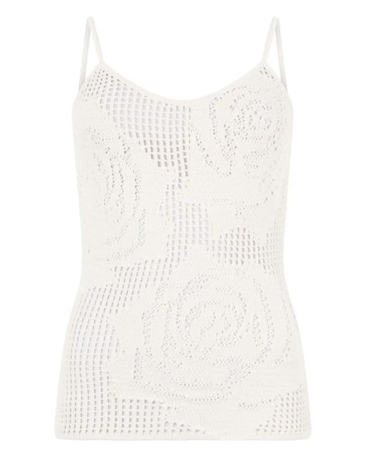 Roberto Cavalli Rose カットアウト トップ White