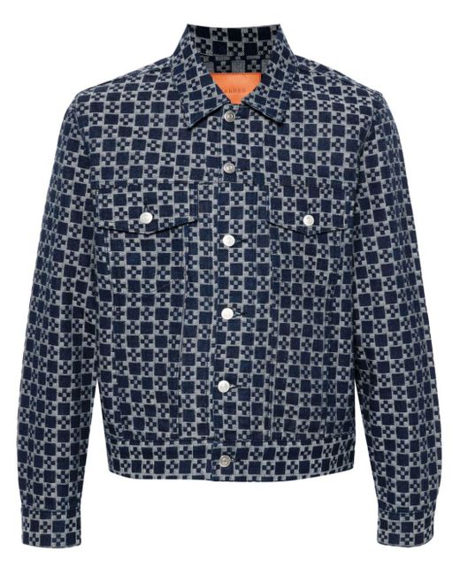 Sandro Blue Square Cross Denim Jacket for men