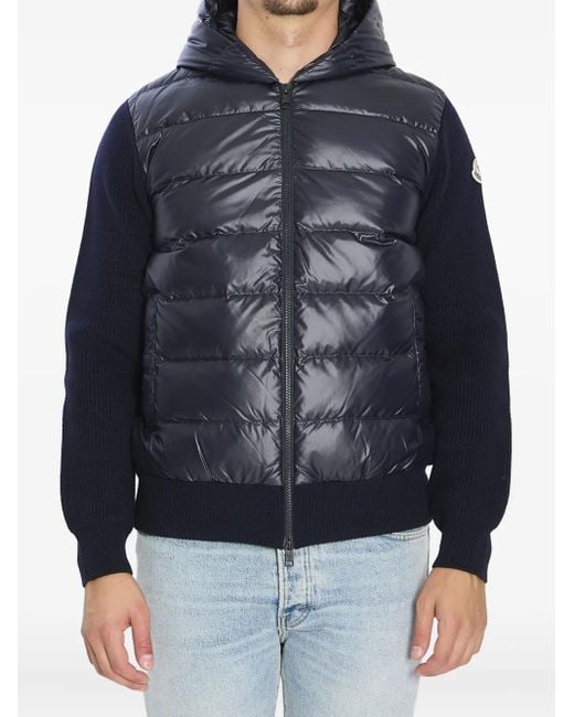 Moncler Blue Logo-Patch Padded Jacket for men