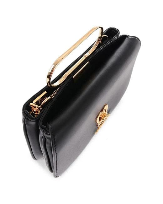 Moschino Black Logo-Plaque Cutch Bag