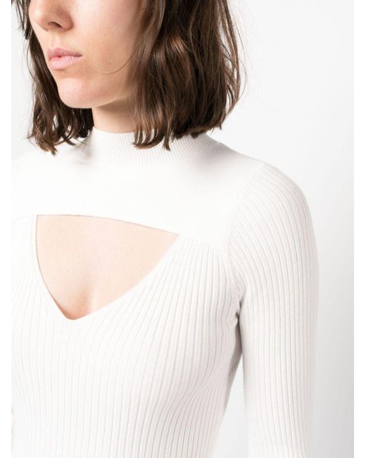 Liu Jo High-neck Cut-out Jumper in White | Lyst