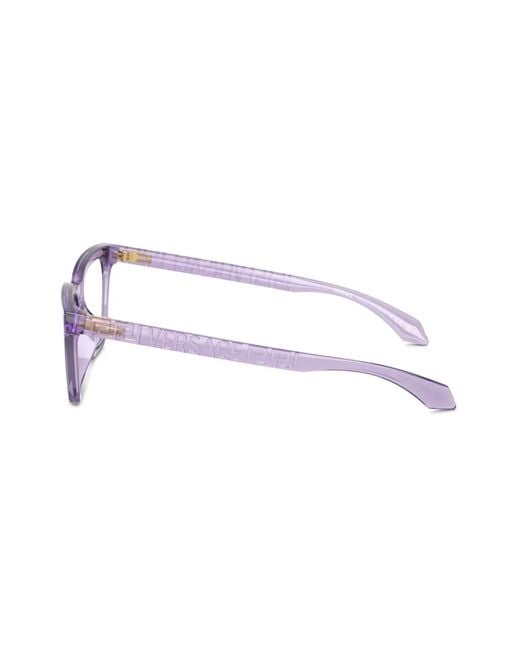 Versace Purple Greca-Embossed Cat-Eye Glasses
