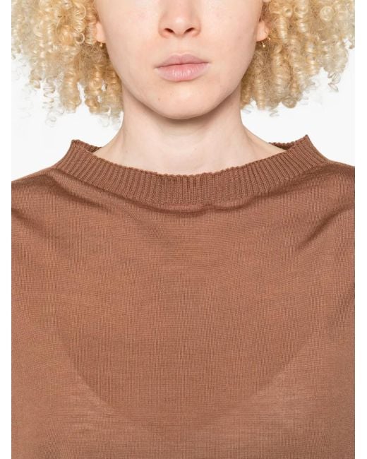 Top Solange Knit Con Scollo A Barca di Liviana Conti in Brown