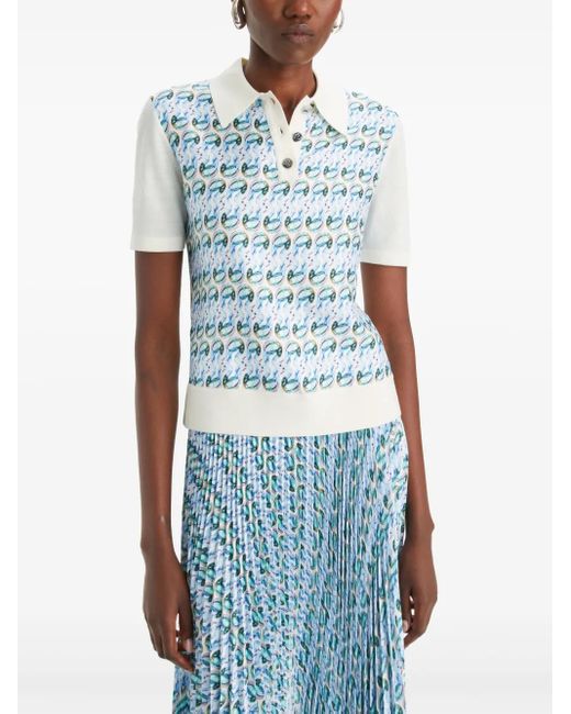 Tory Burch T モノグラム ポロシャツ Blue