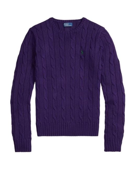 Polo Ralph Lauren Blue Pullover Mit Zopfmuster