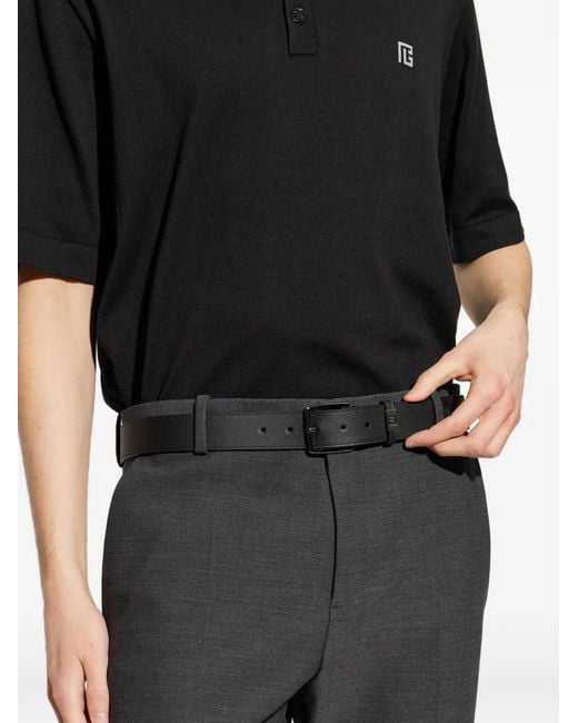 Fendi Black Leather Ff Belt for men