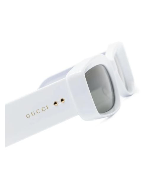 Gucci Gray Rectangle-Frame Sunglasses