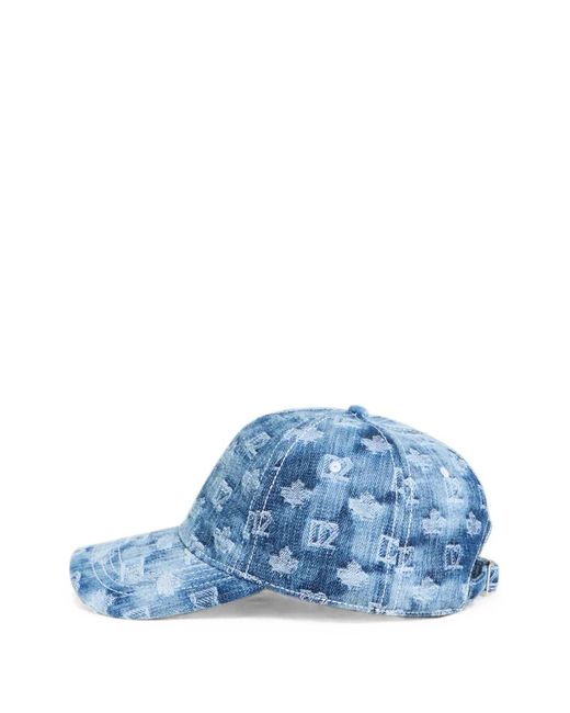 DSquared² Blue D2 Monogram Baseball Cap