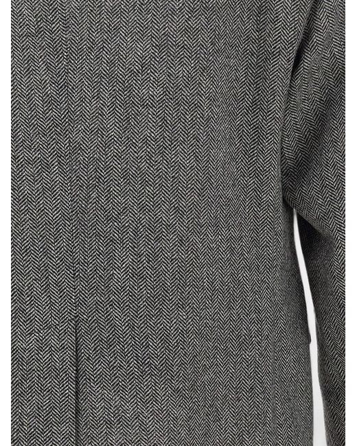 Tagliatore Gray Herringbone Double-Breasted Blazer for men