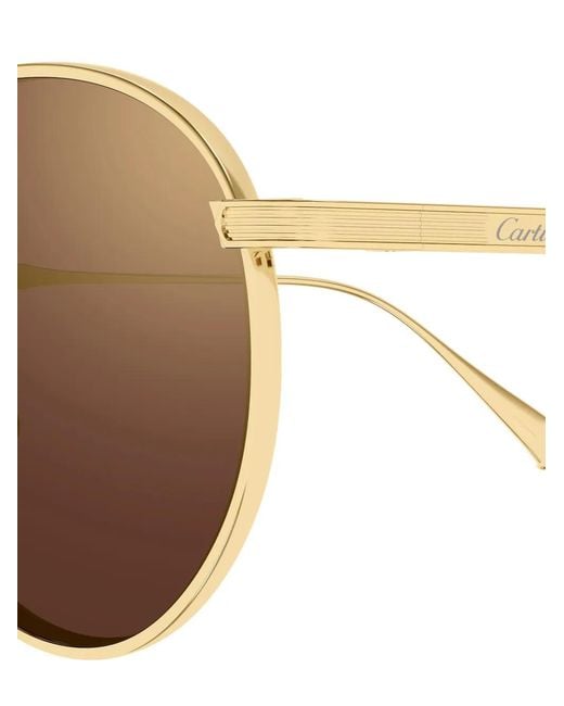 Cartier Metallic Round Sunglasses