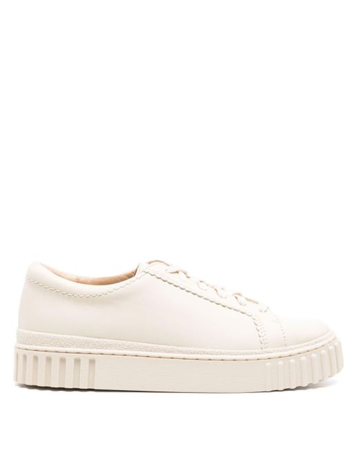 Clarks Natural Mayhill Walk Leather Sneakers