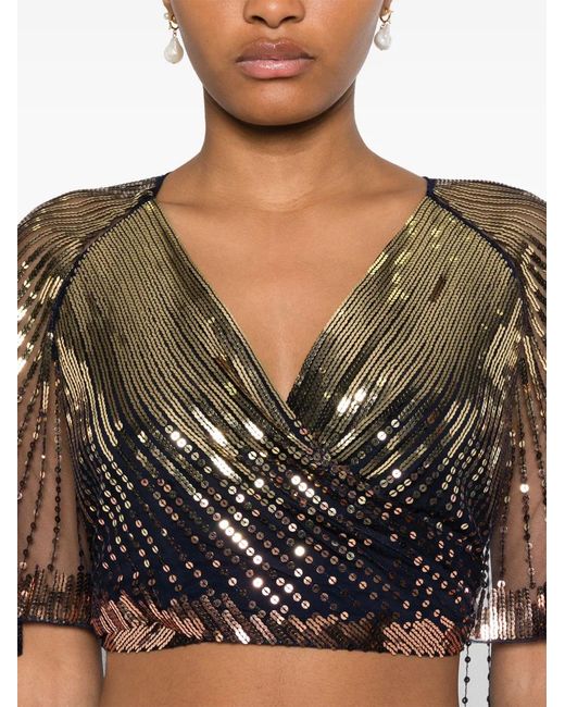 Rabanne Gray Sequin Embellished Blouse
