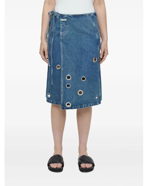 Closed Blue Wrap Midi Skirt