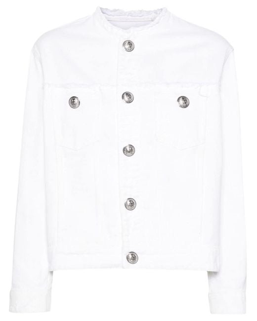Zadig & Voltaire White Kaely Frayed Denim Jacket
