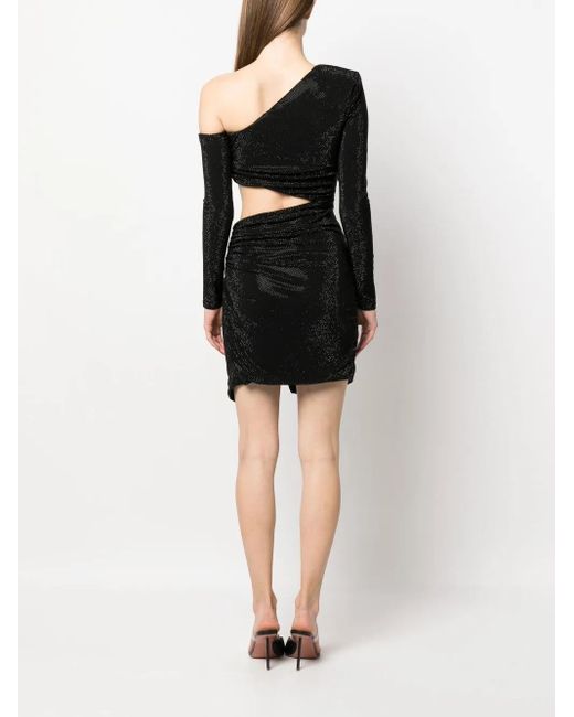 Philipp Plein Black Rhinestone Cut-Out Dress