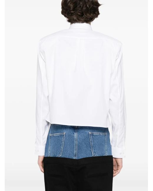 ROMEO HUNTE White Six-Blocks Cropped Shirt