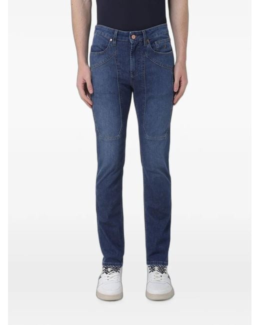 Jeckerson Blue Jean À Coupe Skinny Et Empiècements for men