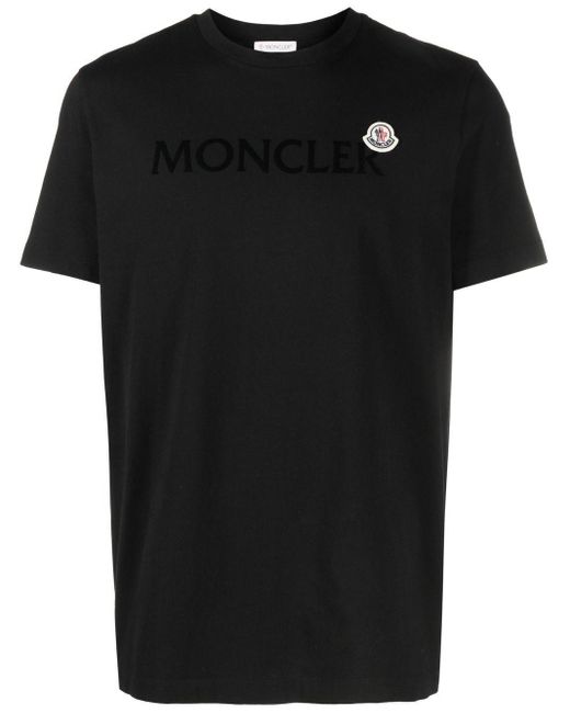 T-shirt à logo imprimé Moncler pour homme en coloris Black