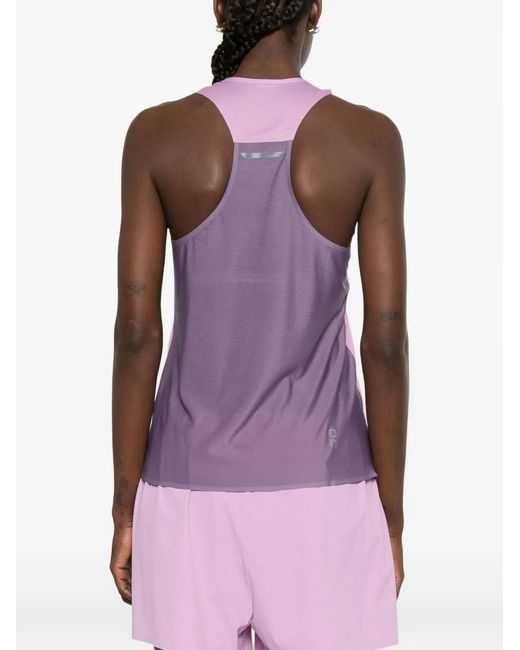 On Shoes Pink Reflective Panel Tank Top