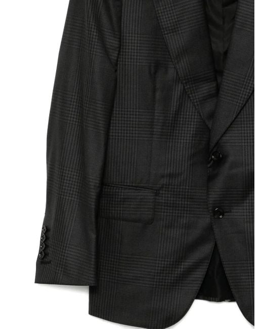 Tom Ford Black Checked Single-Breasted Suit for men
