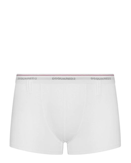 DSquared² White Logo-waistband Boxers for men