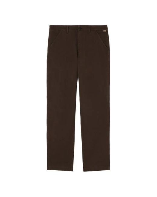 Burberry Brown Cotton Twill Chinos for men
