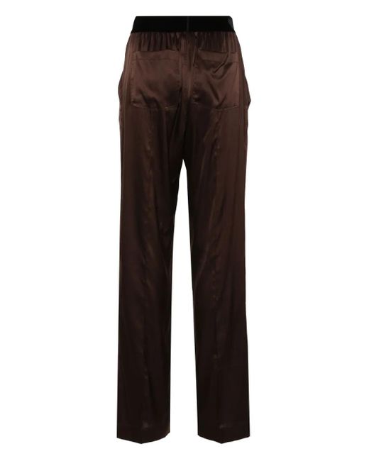 Tom Ford Brown Satin Silk Pajama Pants