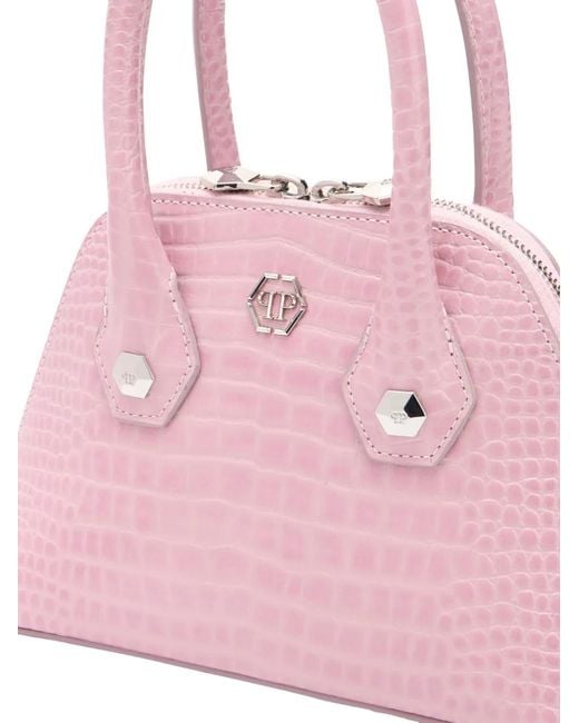 Philipp Plein Pink Small Top-Handle Tote Bag