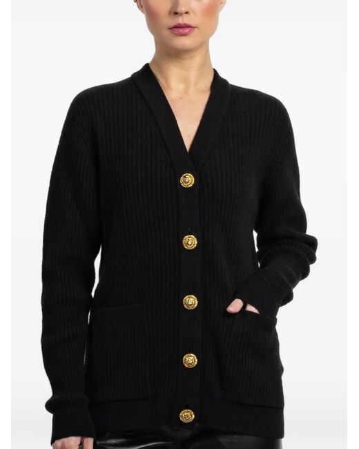 Cárdigan Con Botones Balmain de color Black