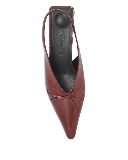 Jacquemus Pink 40Mm Cubisto Slingback Bow Pumps