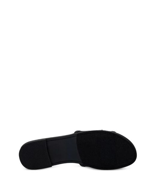 DKNY White Logo-Patch Mesh Sandals