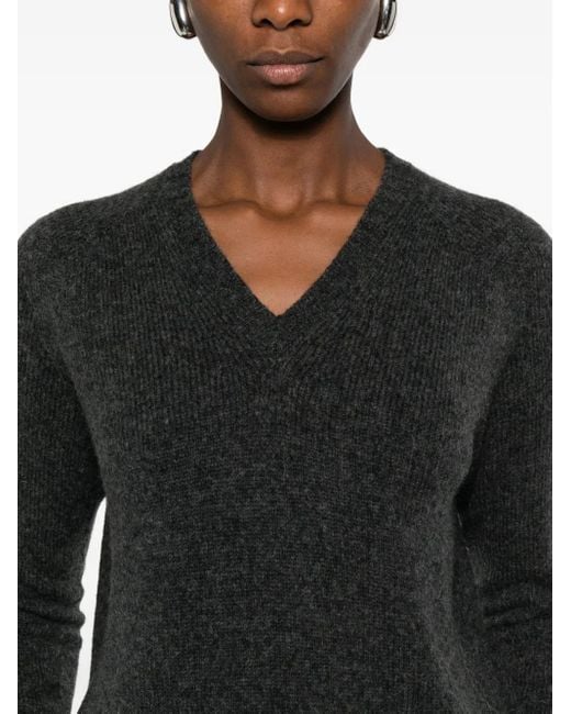 Roberto Collina Black V-Neck Boxy Sweater