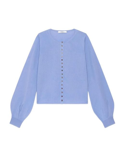 Maliparmi Blue Button Balloon-Sleeve Cardigan