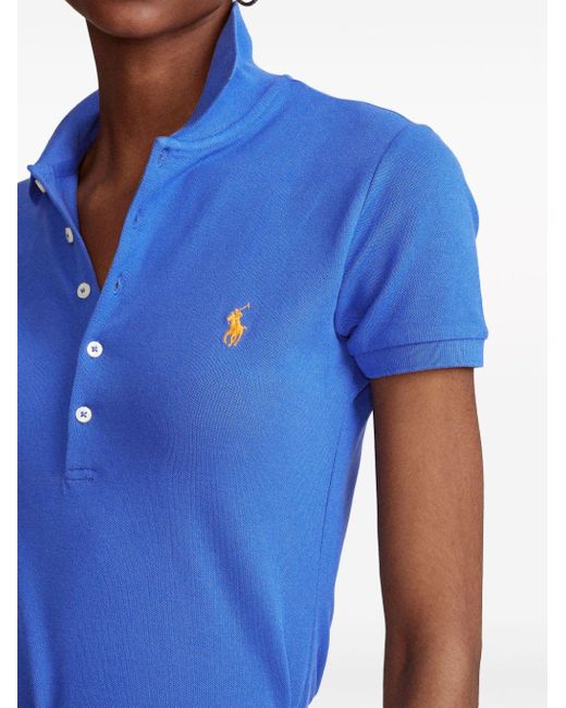 Polo Ralph Lauren Blue Julie Logo-embroidered Polo Shirt