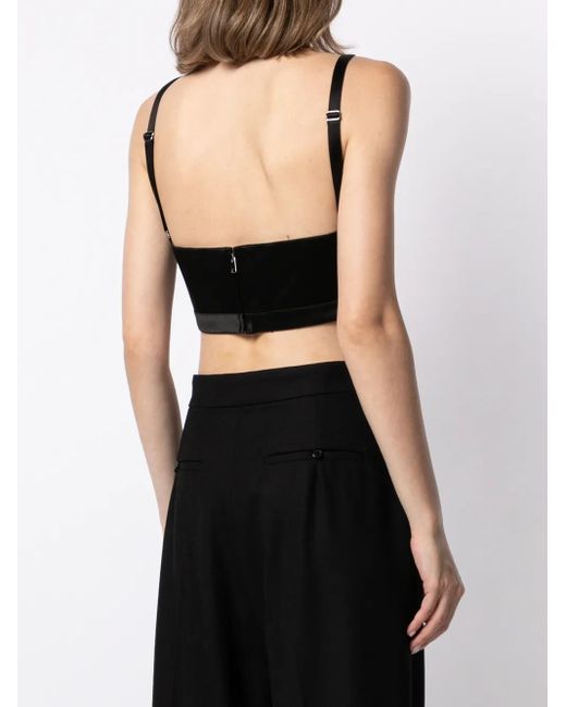 McQueen Black Spaghetti-Strap Crop Top