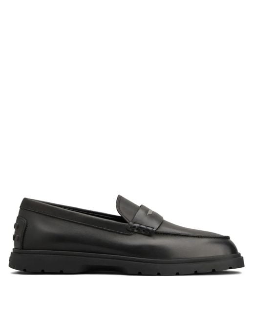 Tod's Black Leather Loafers for men