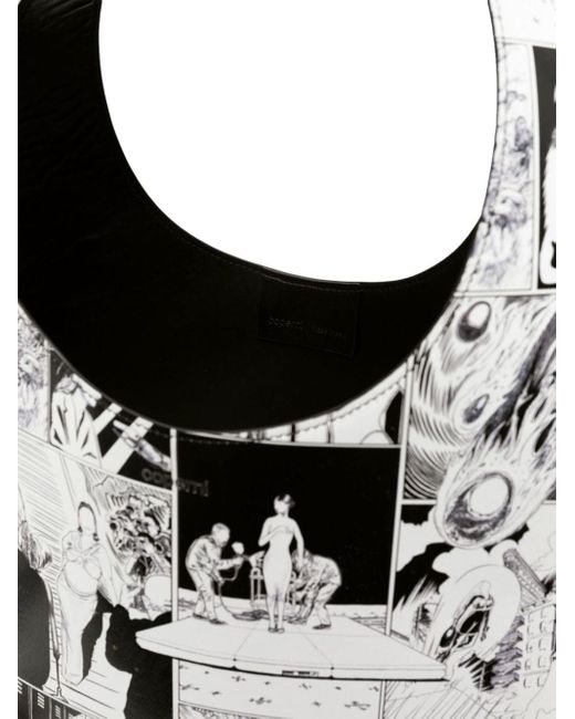 Coperni Gray Swipe Handtasche mit Comic-Print