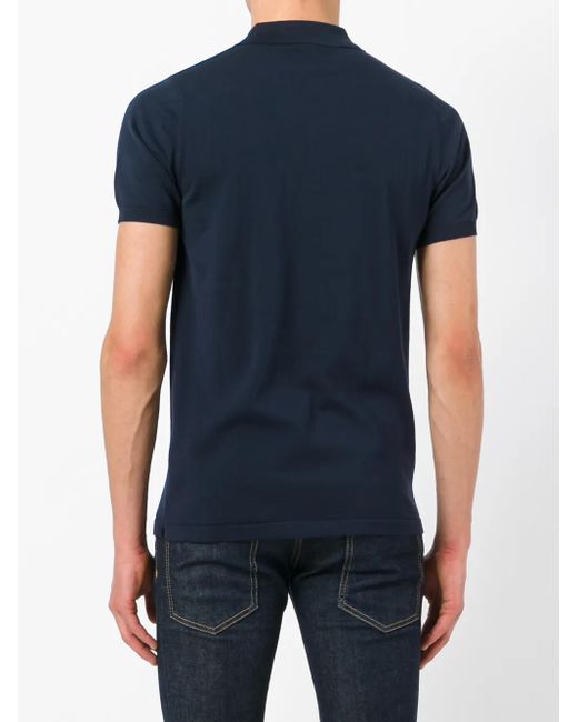 Aspesi Blue Cotton Polo for men