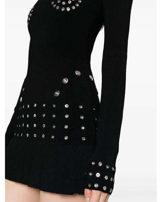 Off-White c/o Virgil Abloh Black Pleated Viscose Mini Dress