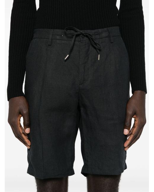 Briglia 1949 Black Olbias Linen Deck Shorts for men