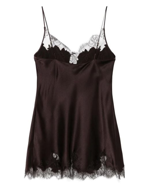 Carine Gilson Black Silk Slip Dress